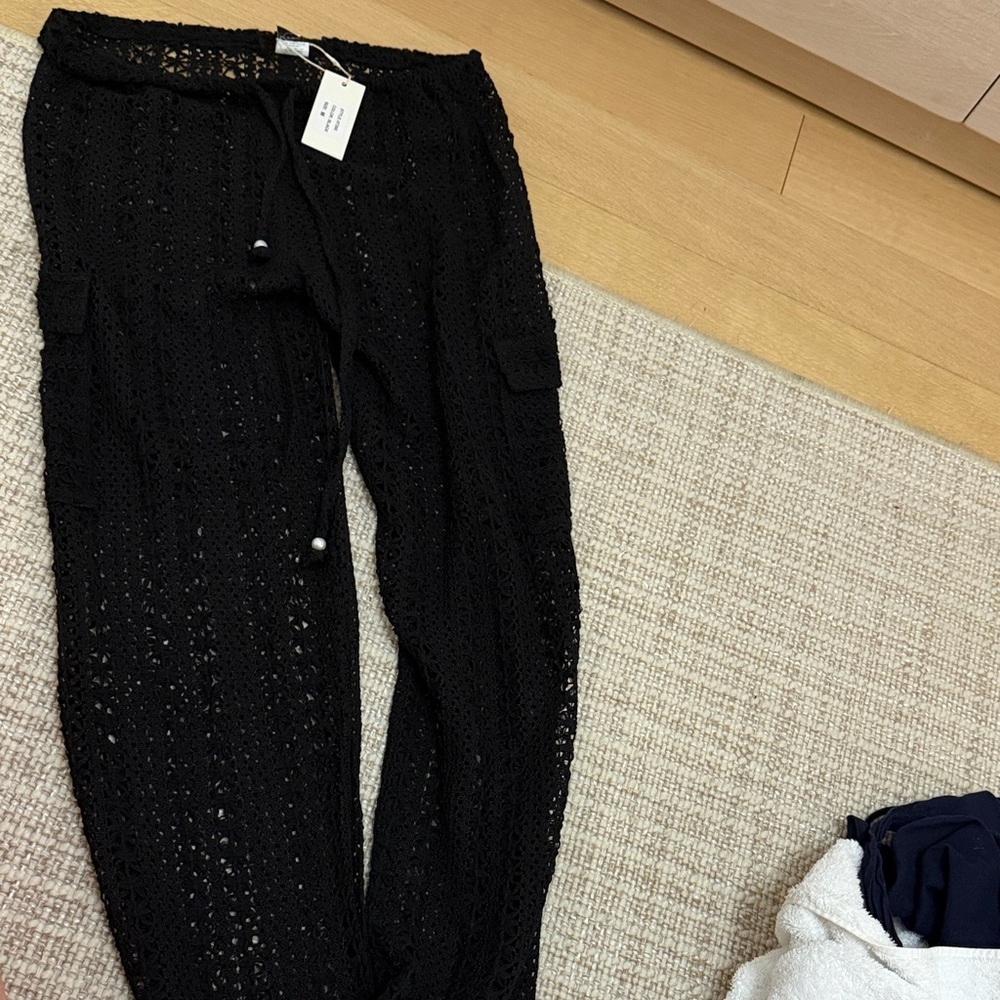 Black Crochet Pants